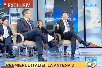 Premierul Italiei a venit la o dezbatere televizată din România, pentru a-l susţine pe Victor Ponta